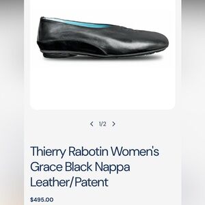 Thierry Rabotin Black almond toe Nappa Leather Slip-On ballet Flat Sneakerina